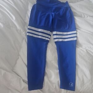 Bombshell Sportswear Blue Leggings with White Stripes